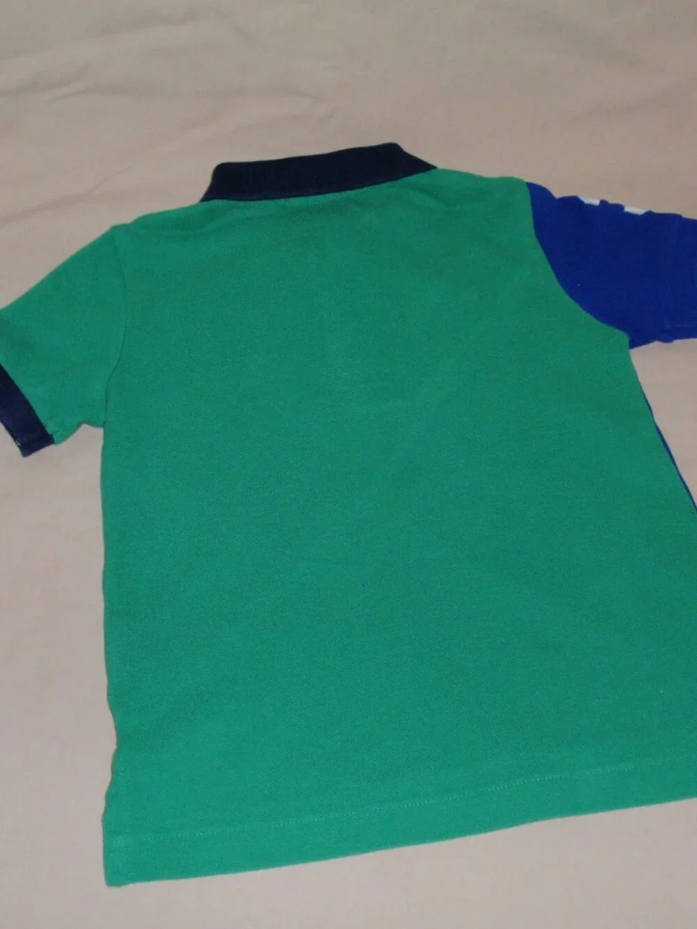 Lot of 2 Ralph Lauren Bear Colorblock Short Sleeve Pique Polos Sz 18m 2t